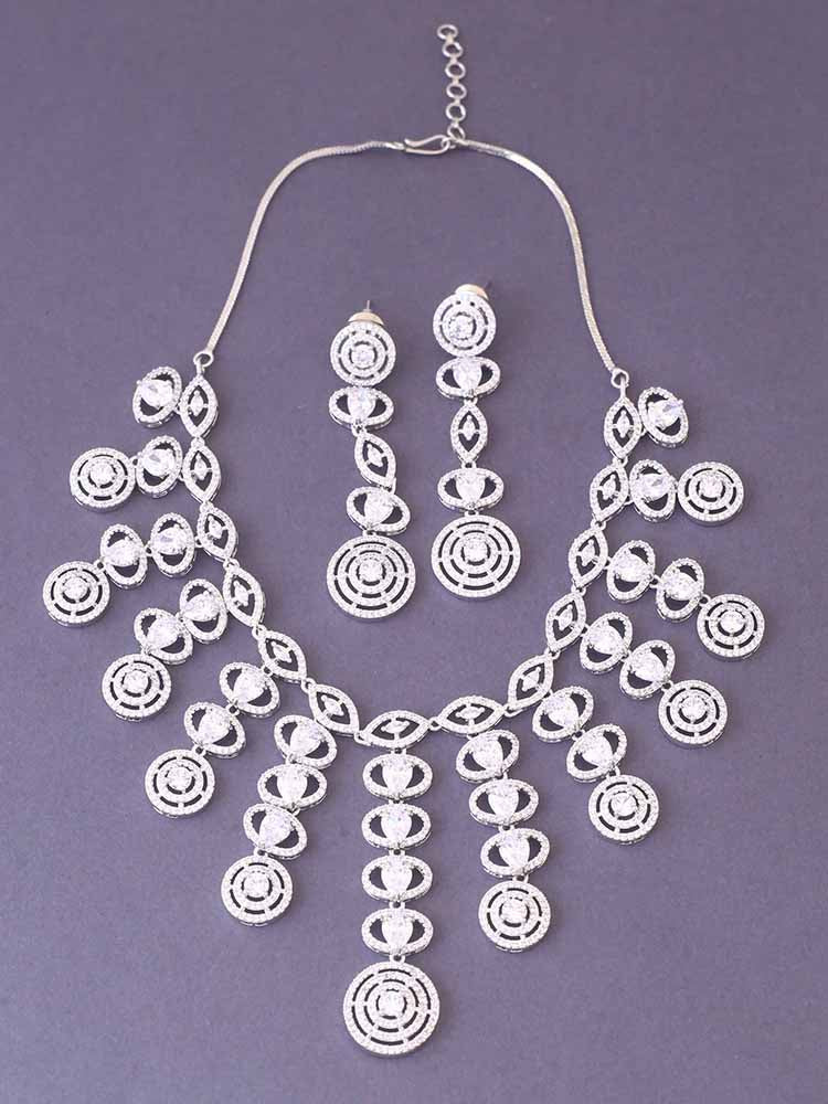 SILVER ABENI ZIRCONIA JEWELLERY SET