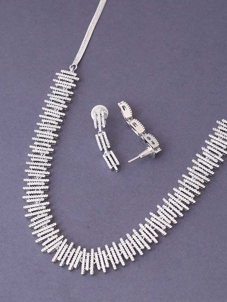 SILVER ADRIANA ZIRCONIA JEWELLERY SET