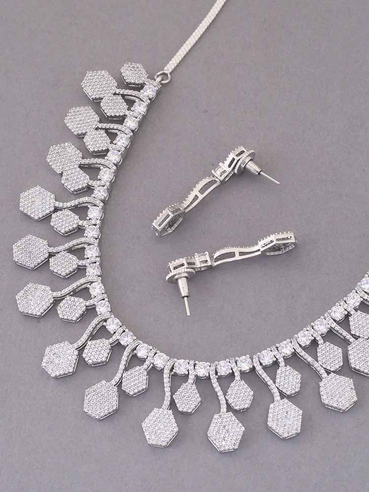 SILVER JANELLE ZIRCONIA JEWELLERY SET