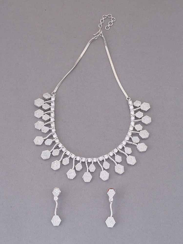 SILVER JANELLE ZIRCONIA JEWELLERY SET