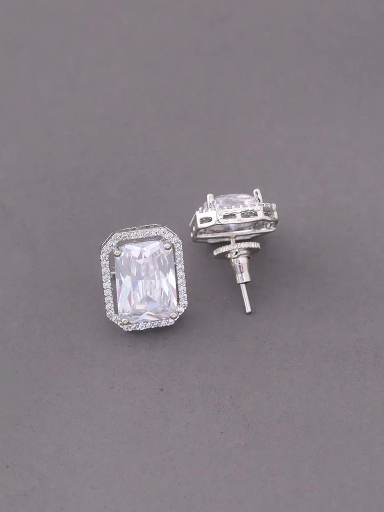 SILVER KATHRYN ZIRCONIA STUDS