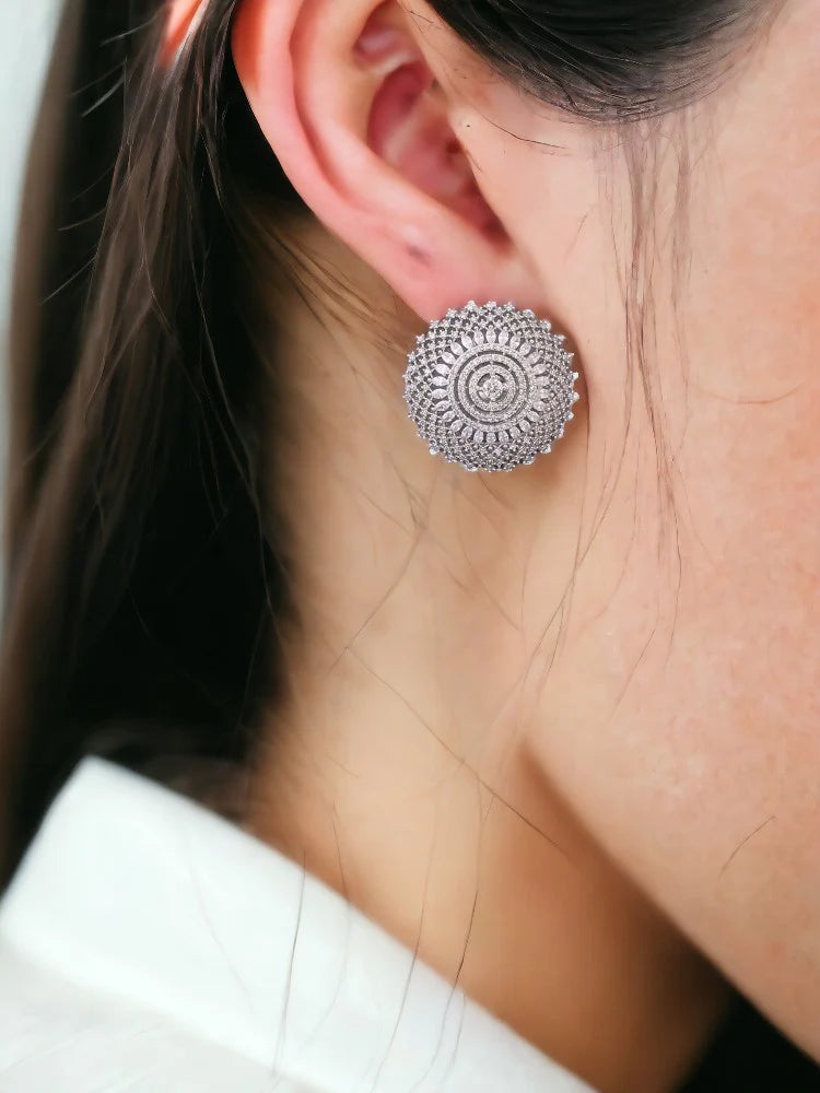 SILVER KRISTIANE ZIRCONIA STUDS