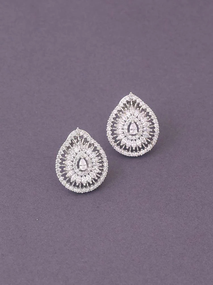 SILVER MARITA ZIRCONIA STUDS