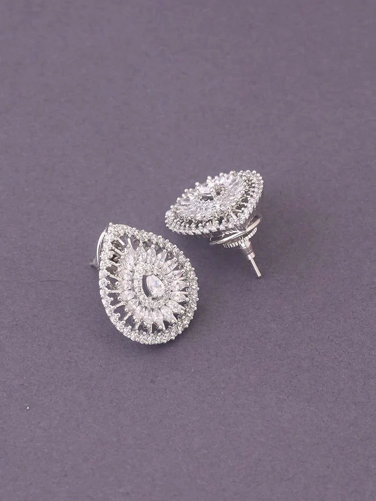 SILVER MARITA ZIRCONIA STUDS