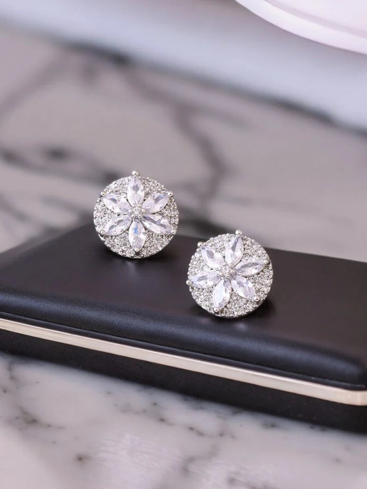 SILVER MIDORI ZIRCONIA STUDS