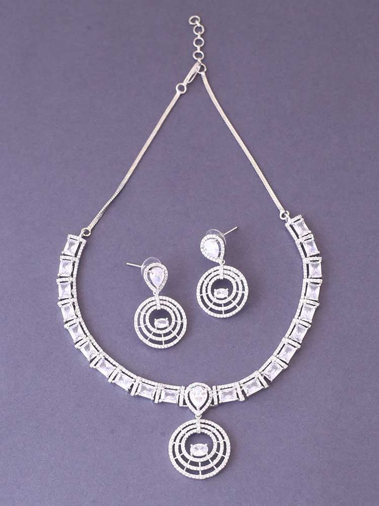 SILVER RHEA ZIRCONIA JEWELLERY SET