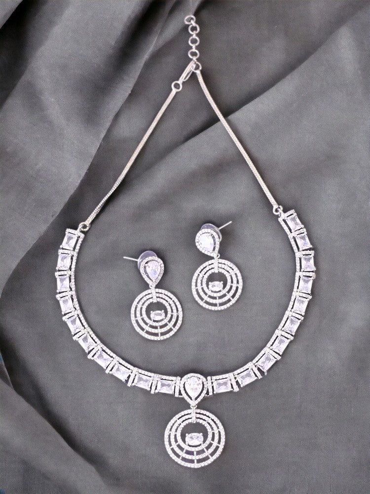 SILVER RHEA ZIRCONIA JEWELLERY SET