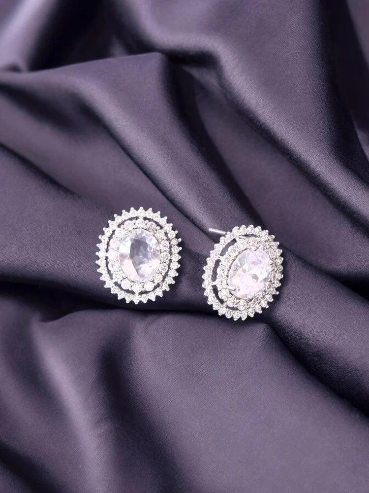 SILVER SAMIT ZIRCONIA STUDS