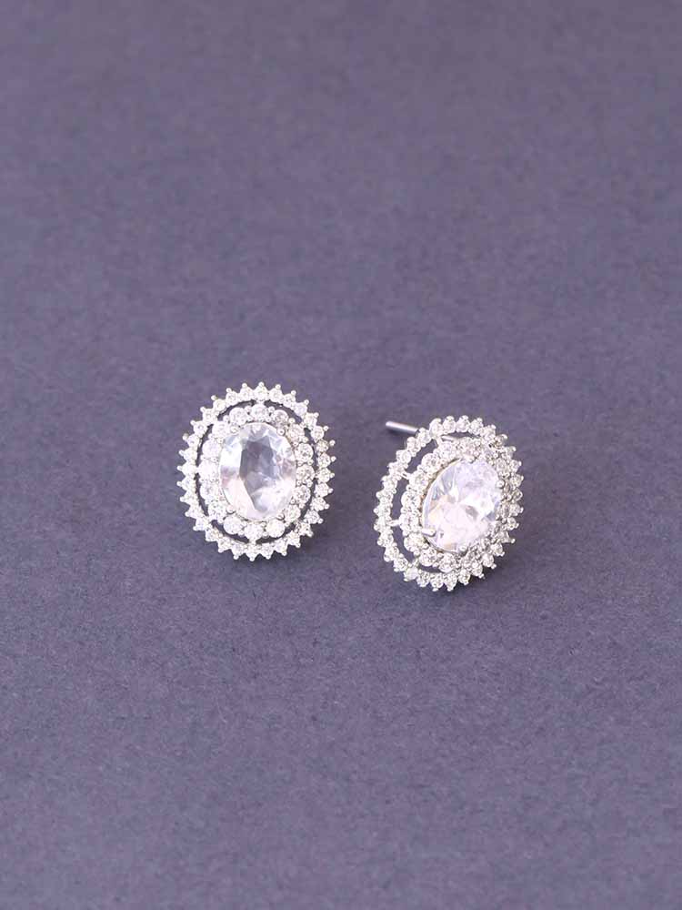 SILVER SAMIT ZIRCONIA STUDS