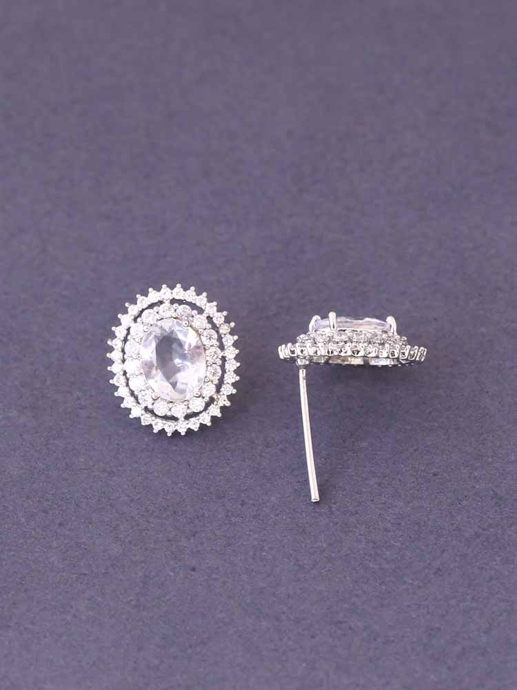 SILVER SAMIT ZIRCONIA STUDS