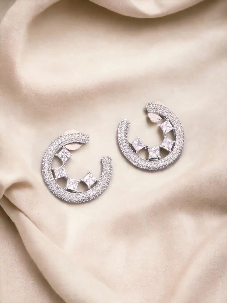 SILVER SOLVEIG ZIRCONIA STUDS