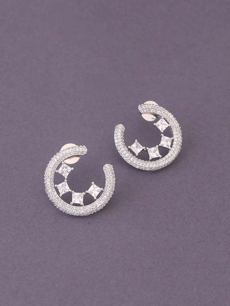 SILVER SOLVEIG ZIRCONIA STUDS