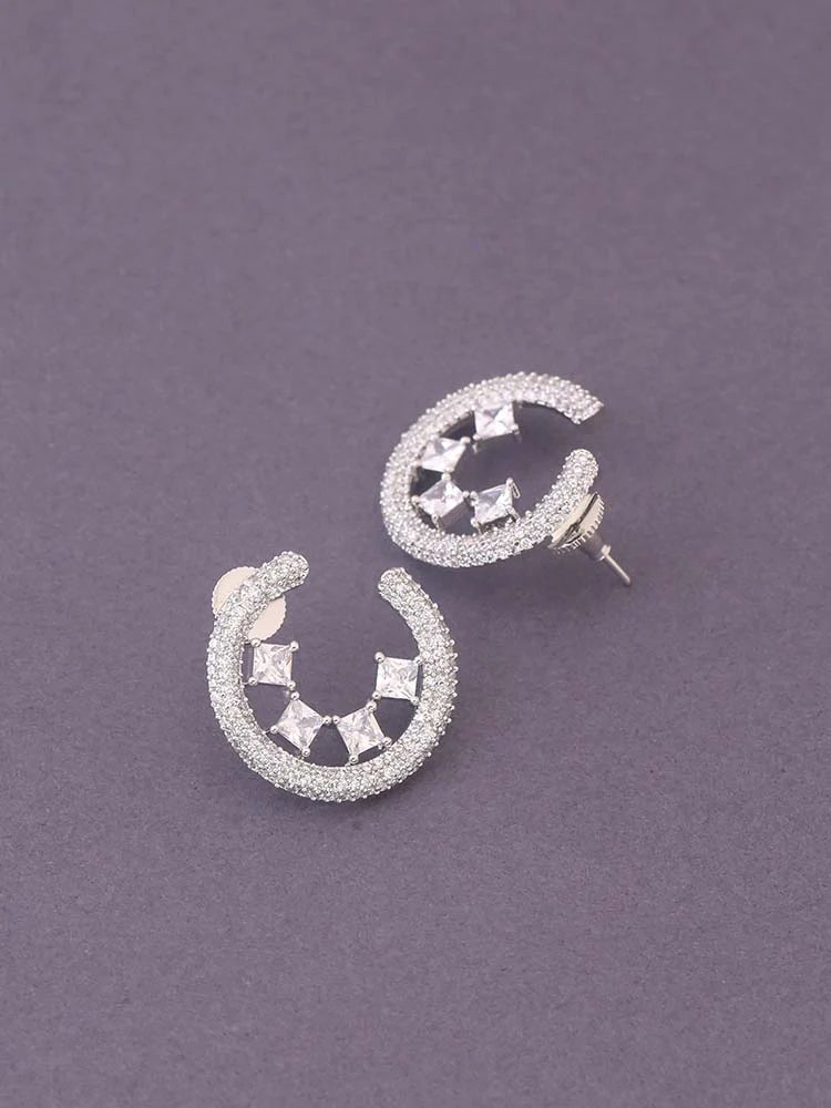 SILVER SOLVEIG ZIRCONIA STUDS