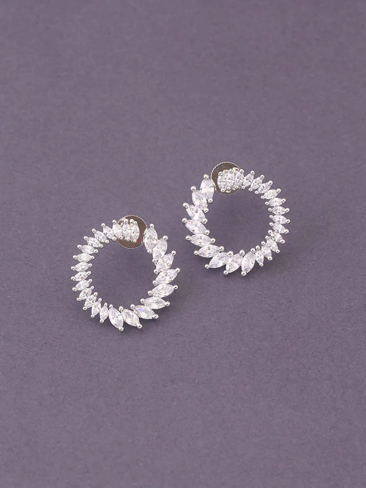 SILVER THERESE ZIRCONIA STUDS