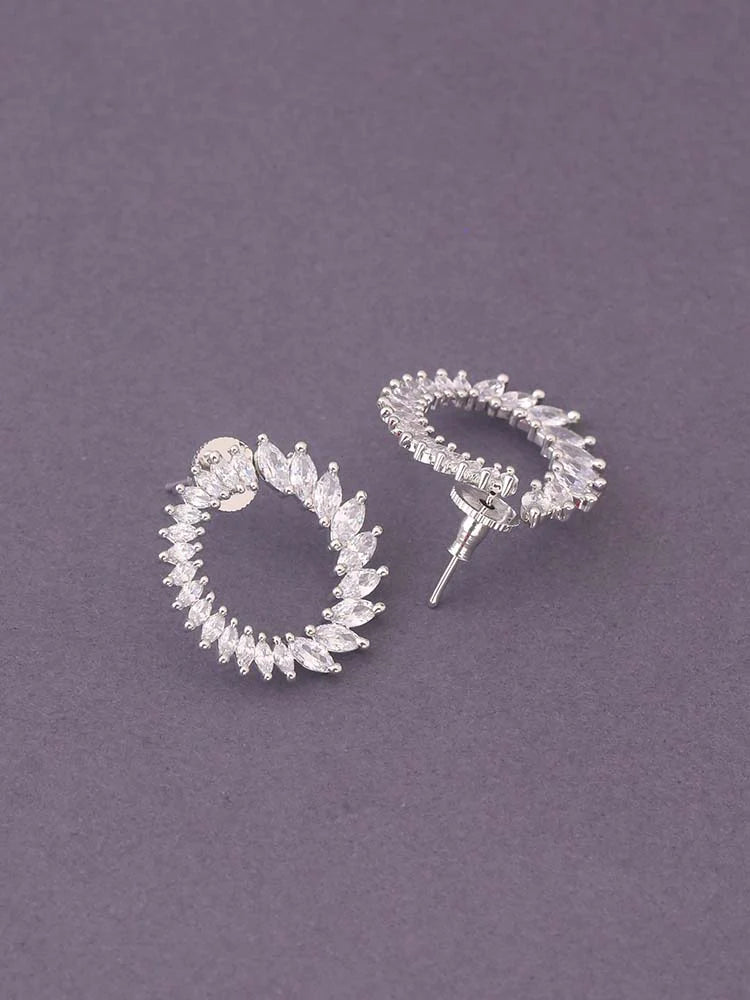 SILVER THERESE ZIRCONIA STUDS