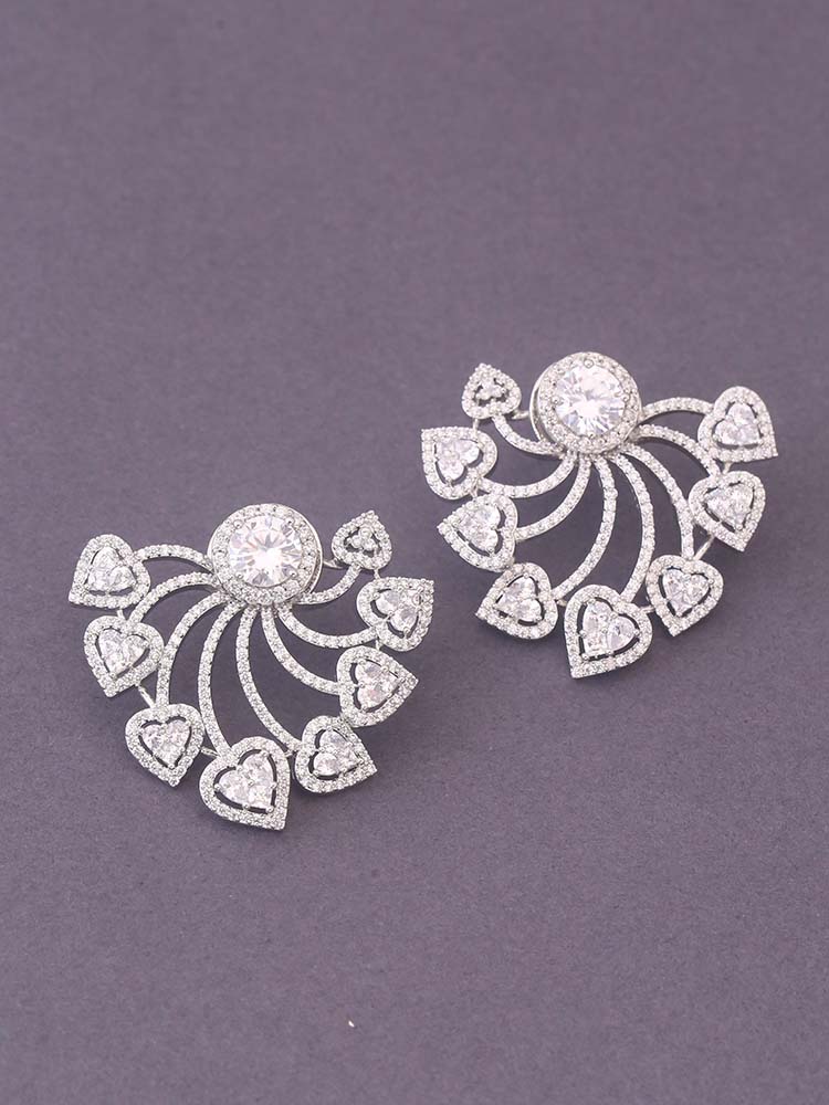 SILVER VILDE ZIRCONIA STUDS