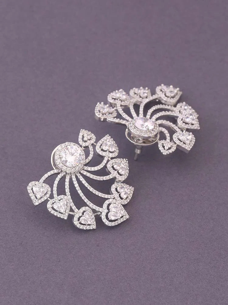 SILVER VILDE ZIRCONIA STUDS