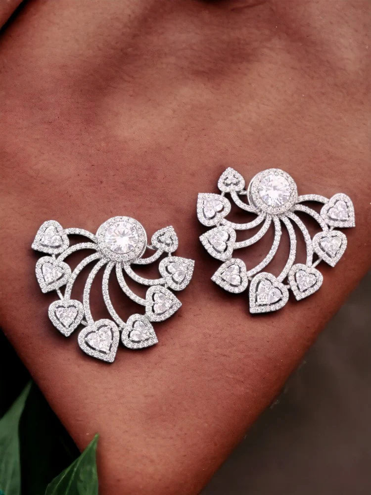 SILVER VILDE ZIRCONIA STUDS