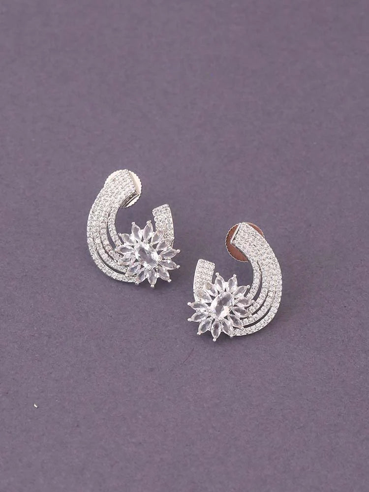 SILVER ZUBIYA ZIRCONIA STUDS