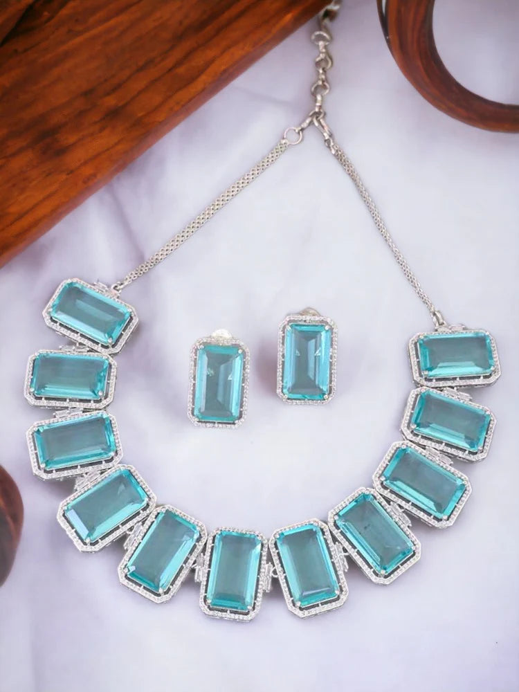 TURQUOISE BELLAMY ZIRCONIA JEWELLERY SET