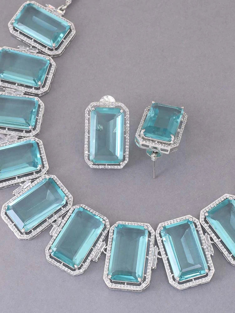 TURQUOISE BELLAMY ZIRCONIA JEWELLERY SET