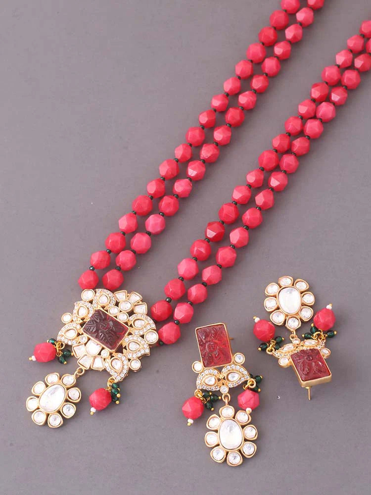 RED DABIRA JEWELLERY SET